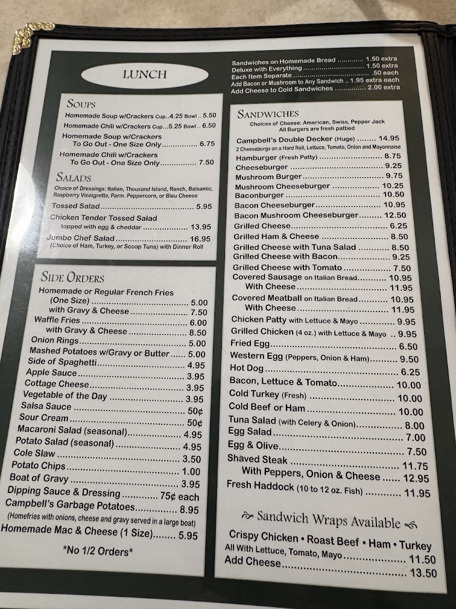 Campbell's Diner Menu - Image 4